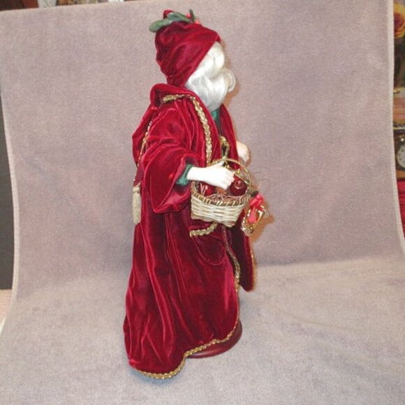 1992 Vtg Lenox Santa Doll Father Christmas Porcelain Velvet Accessories 18" Box - Picture 6 of 12